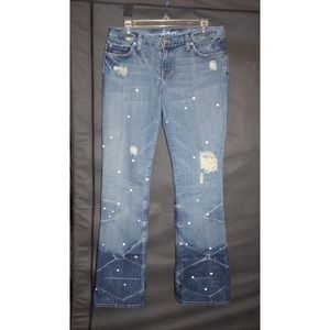 Vintage Marciano Deconstructed Rhinestone Denim
